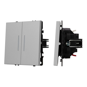 Выключатель звонковый 2 кл подсветка софт-тач никель Arlight SWT-MKR2-SFPL-L-IS (250V, 10A) 061788(2)
