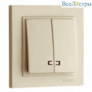 Выключатель Mono Electric Despina двухклавишный с подсветкой крем 102-170025-103