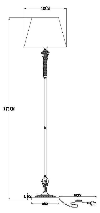 торшер arte lamp gracie a7301pn-1pb