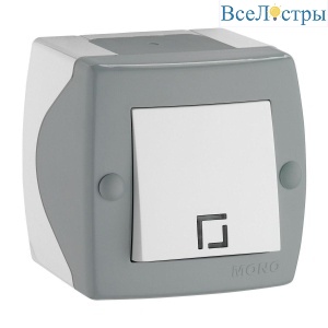 Выключатель Mono Electric Octans IP20 одноклавишный бело-серый 104-020001-100