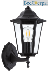 Уличный настенный светильник ЭРА Веледа GBW-104-BL-0360 230В Е27 IP54 чёрный вверх Б0071476