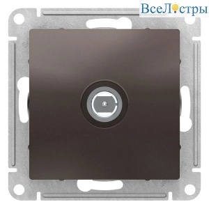 Розетка антенная одиночная TV коннектор, механизм Systeme Electric AtlasDesign Мокко ATN000693