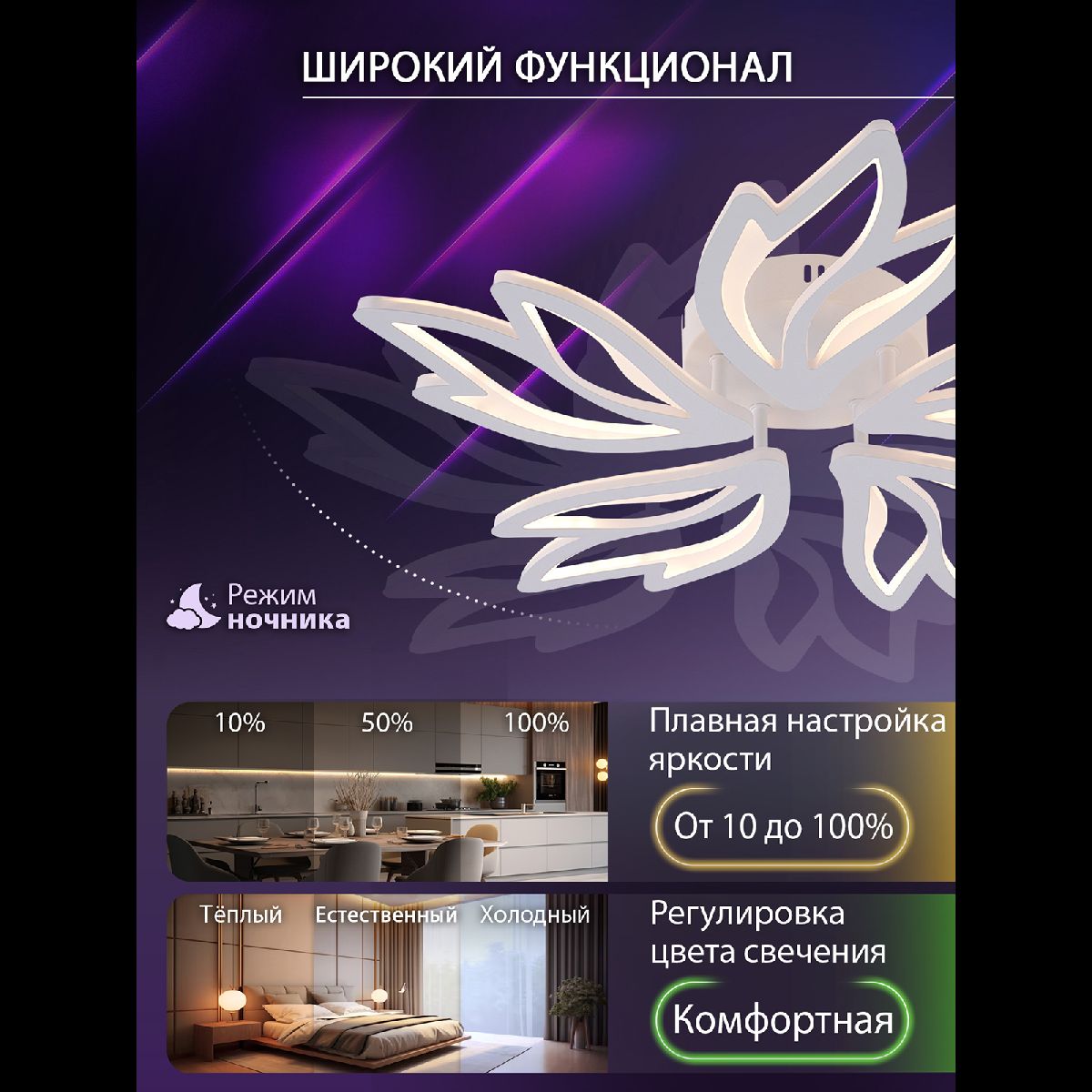 потолочная люстра natali kovaltseva rif led lamps 81118/4c