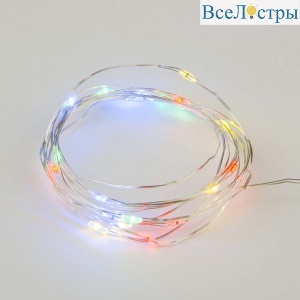 Светодиодная гирлянда Uniel Роса (UL-00007247) разноцветный ULD-S0200-020/DTB/3AA/RC RGB IP20 Dew
