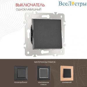 Выключатель одноклавишный Arte Milano 203.30-1.black