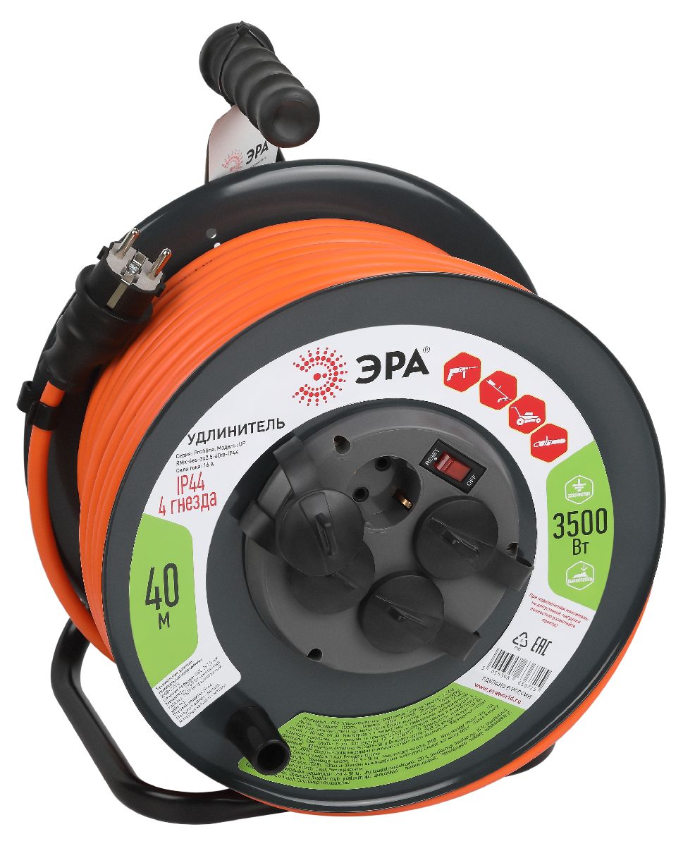 удлинитель силовой эра rmx-4es-3x2.5-40m-ip44 б0052921