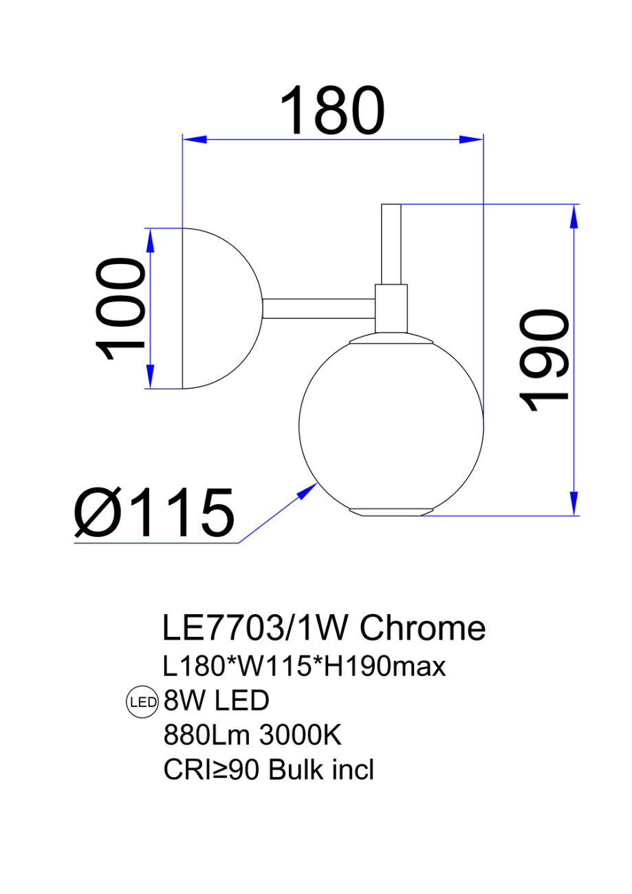 бра aurore le7703/1w gold