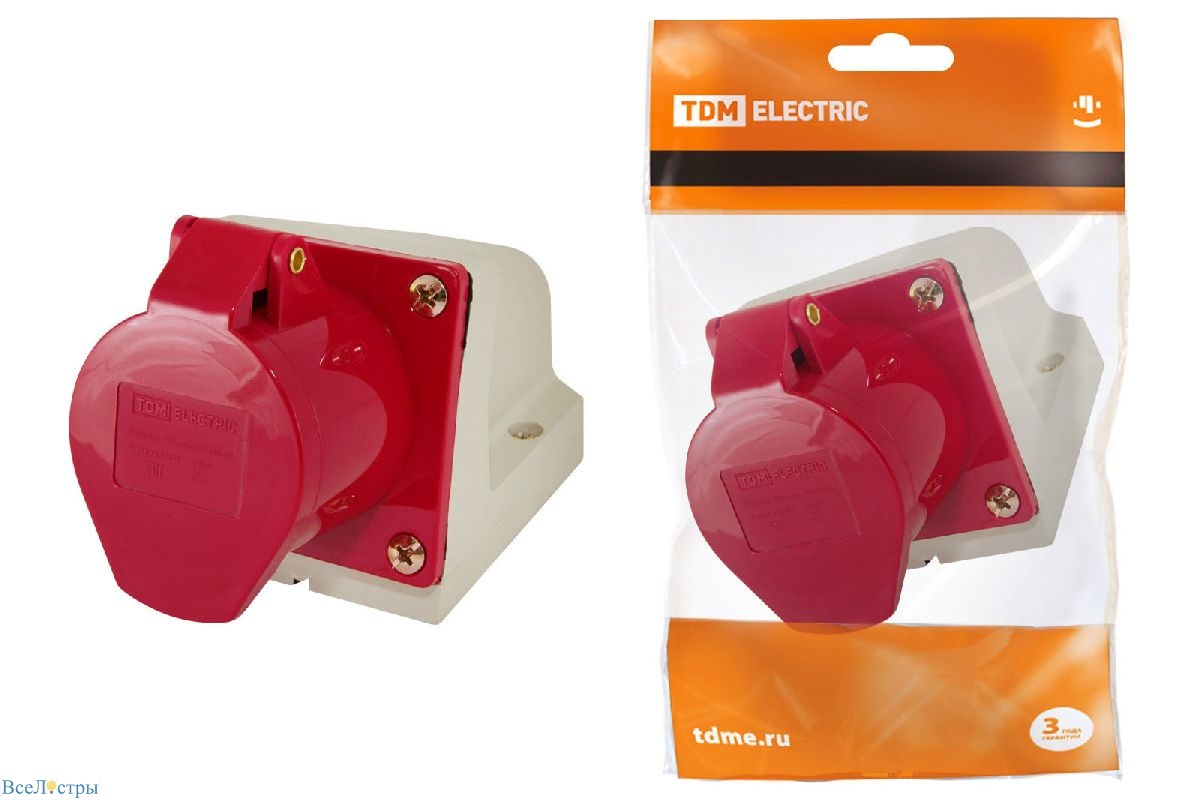 розетка стационарная tdm electric sq0602-0003