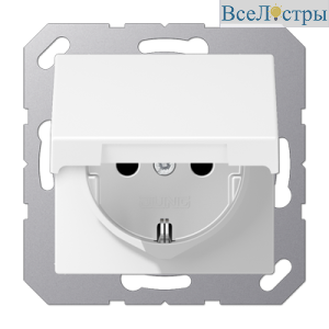 Розетка штепсельная Schuko Jung A1520BFKIKLWWM