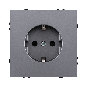 Розетка штепсельная SCHUKO 16A/250 В, серый Kollinger Eclipse EC-014GY
