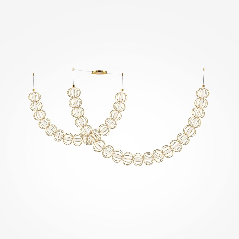 подвесной светодиодный светильник maytoni golden cage mod216pl-l55g3k