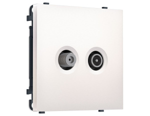 Комплект механизма розетки TV оконечной + SAT SIGMA Жемчуг 5-862MHz 3.5dB/950-2150MHz 3.8dB QUANT PRO Ambrella Volt MS213310 (SP2133, PR217)