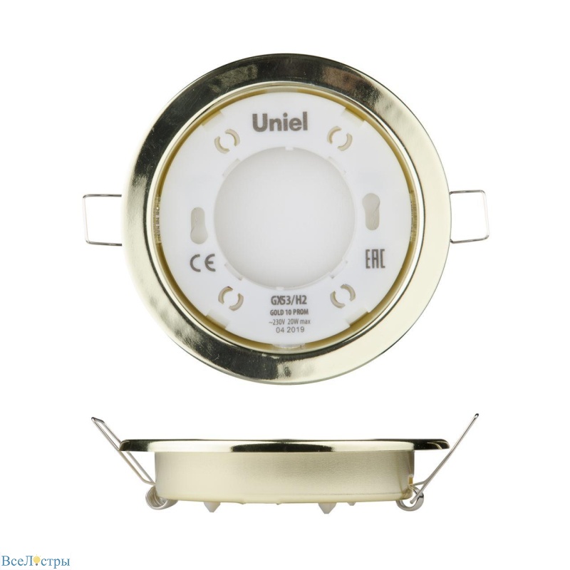 встраиваемый светильник (ul-00005053) uniel gx53/h2 gold 10 prom