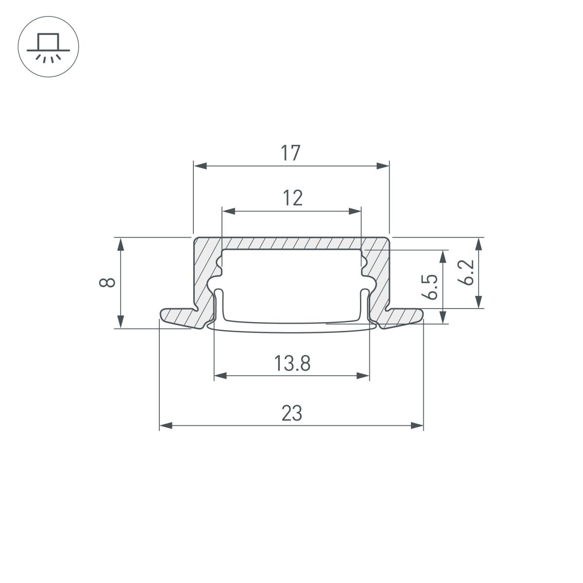 профиль arlight line-2308-f-2000 white 044237(1)