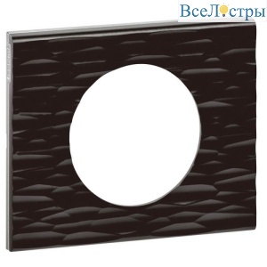 Рамка 1-постовая Legrand Celiane Corian чёрный рельеф 069021