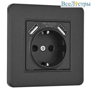 Розетка Arte Milano SET16-1-47-1 black