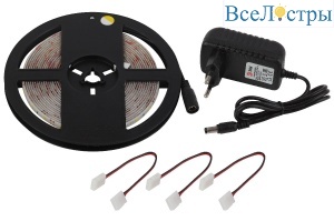Комплект светодиодной ленты Эра 12В 2835 4,8Вт/м 2700K 5м IP65 2835kit-4,8-60-12-IP65-2700-5m Б0043064
