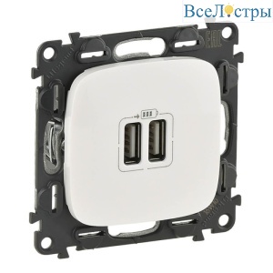 Розетка USB двойная Legrand Valena Allure 240V/5V 1500mA белая 754995