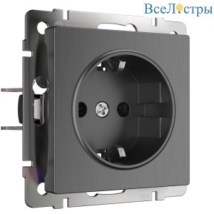 Розетка с заземлением Werkel графит рифленый W1171004 4690389158629