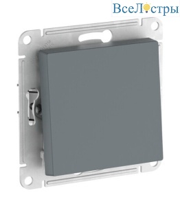 Переключатель 1-клавишный, сх.6, 10АХ, мех., быстрозажим. клем. Systeme Electric AtlasDesign Грифель ATN000761S