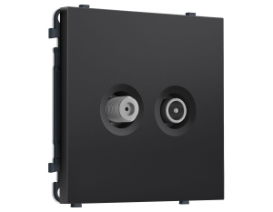 Комплект механизма розетки TV оконечной + SAT SIGMA Черный матовый 5-862MHz 3.5dB/950-2150MHz 3.8dB QUANT PRO Ambrella Volt MS813310 (SP8133, PR217)