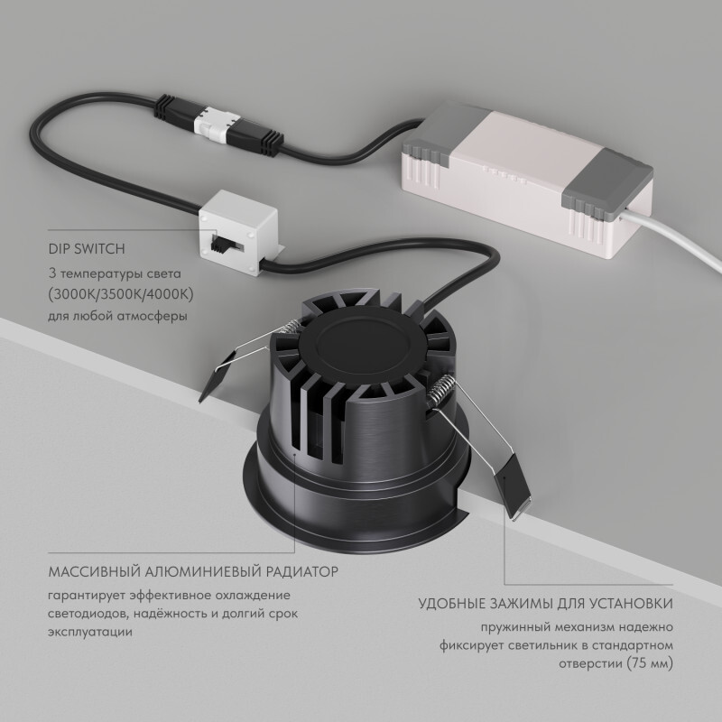 встраиваемый светильник denkirs shine glow dk2430-dn