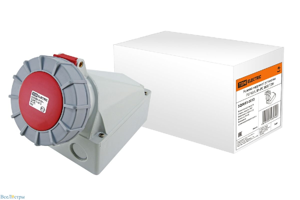розетка наружной установки tdm electric sq0611-0013