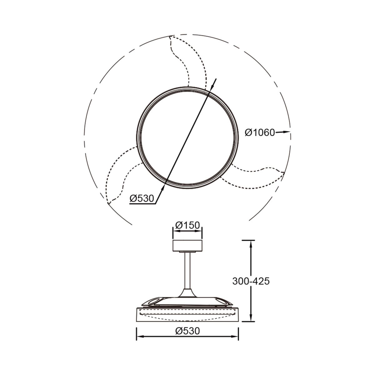 люстра-вентилятор mantra glass fan 9525