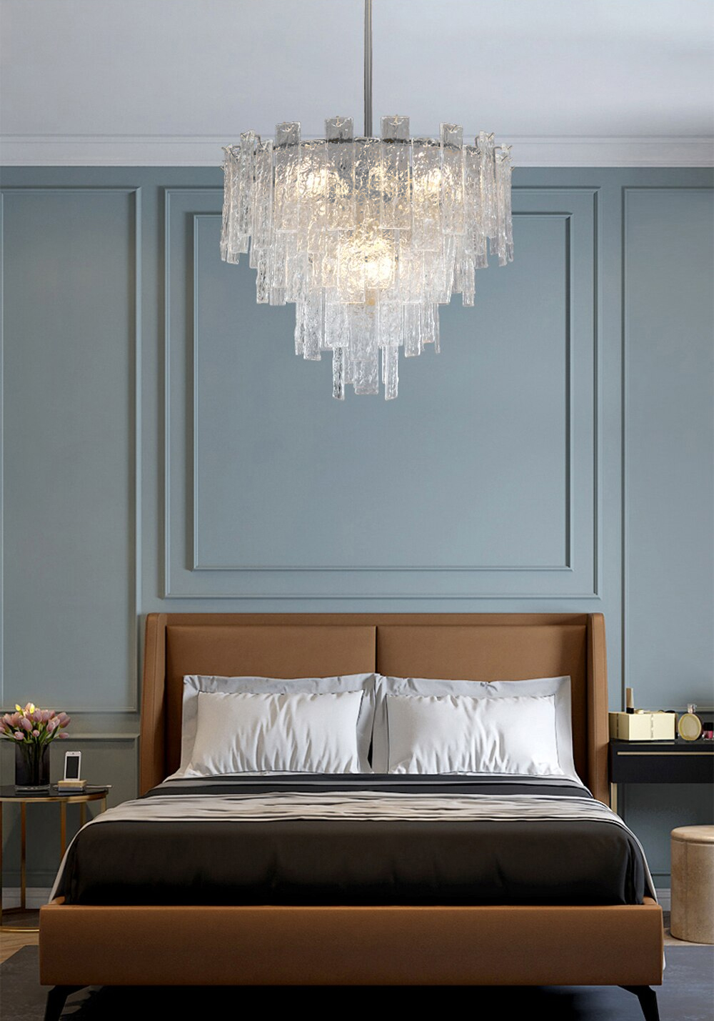 подвесная люстра delight collection 5116-h640 l10 chrome