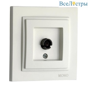Розетка TV проходная Mono Electric Despina универсальная экран белый 102-190005-137
