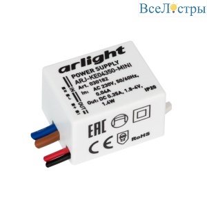 Блок питания Arlight ARJ-KE04350-Mini (1.4W, 350mA) 030182