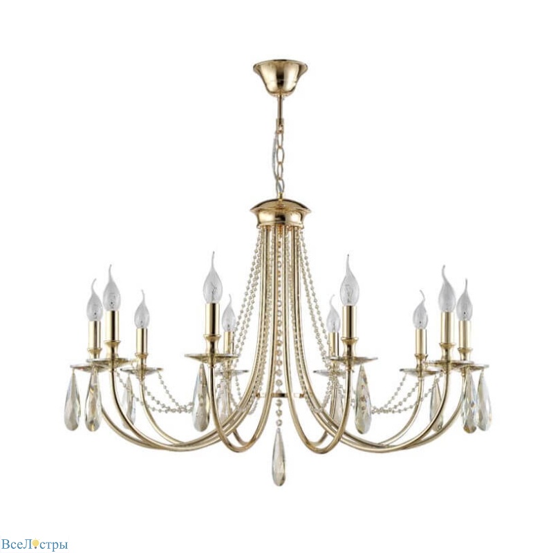 подвесная люстра crystal lux victoria sp10 gold/amber