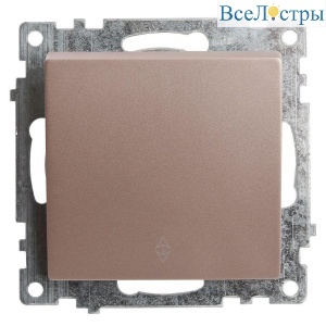 Переключатель одноклавишный Stekker Катрин шампань GLS10-7105-02 39590