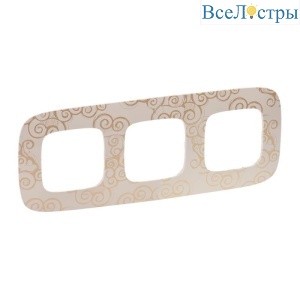 Рамка 3-постовая Legrand Valena Allure Нарцисс золото 754353