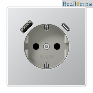 Розетка 2K+З USB Typ AC Jung AL1520-15CA
