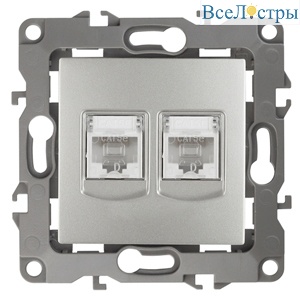 Розетка информационная двойная 2XRJ45 Эра 12-3108-03 Б0014731