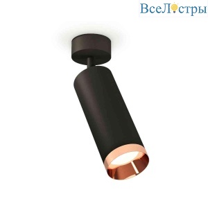 Комплект накладного светильника Ambrella light Techno Spot XM6343006 SBK/PPG черный песок/золото розовое полированное (A2210, C6343, N6135)