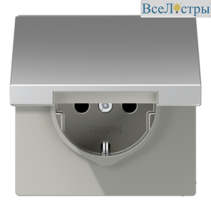 Розетка 2K+З с крышкой Jung AL1520KL