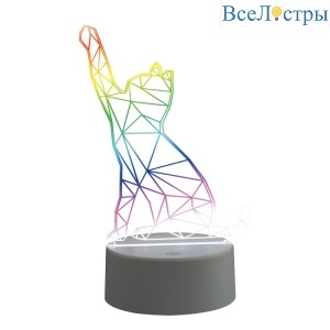 Фигурка светодиодная «Кошка» Uniel (UL-00007419) ULI-M501 RGB/3AAA Catty/White