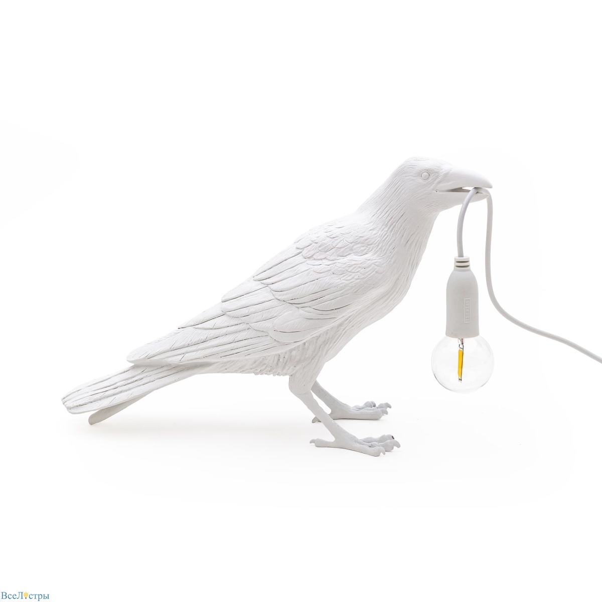 настольная лампа bird white waiting seletti
