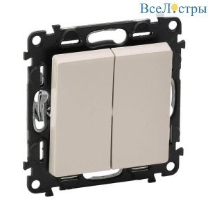 Выключатель двухклавишный Legrand Valena Life 10A 250V слоновая кость 752505
