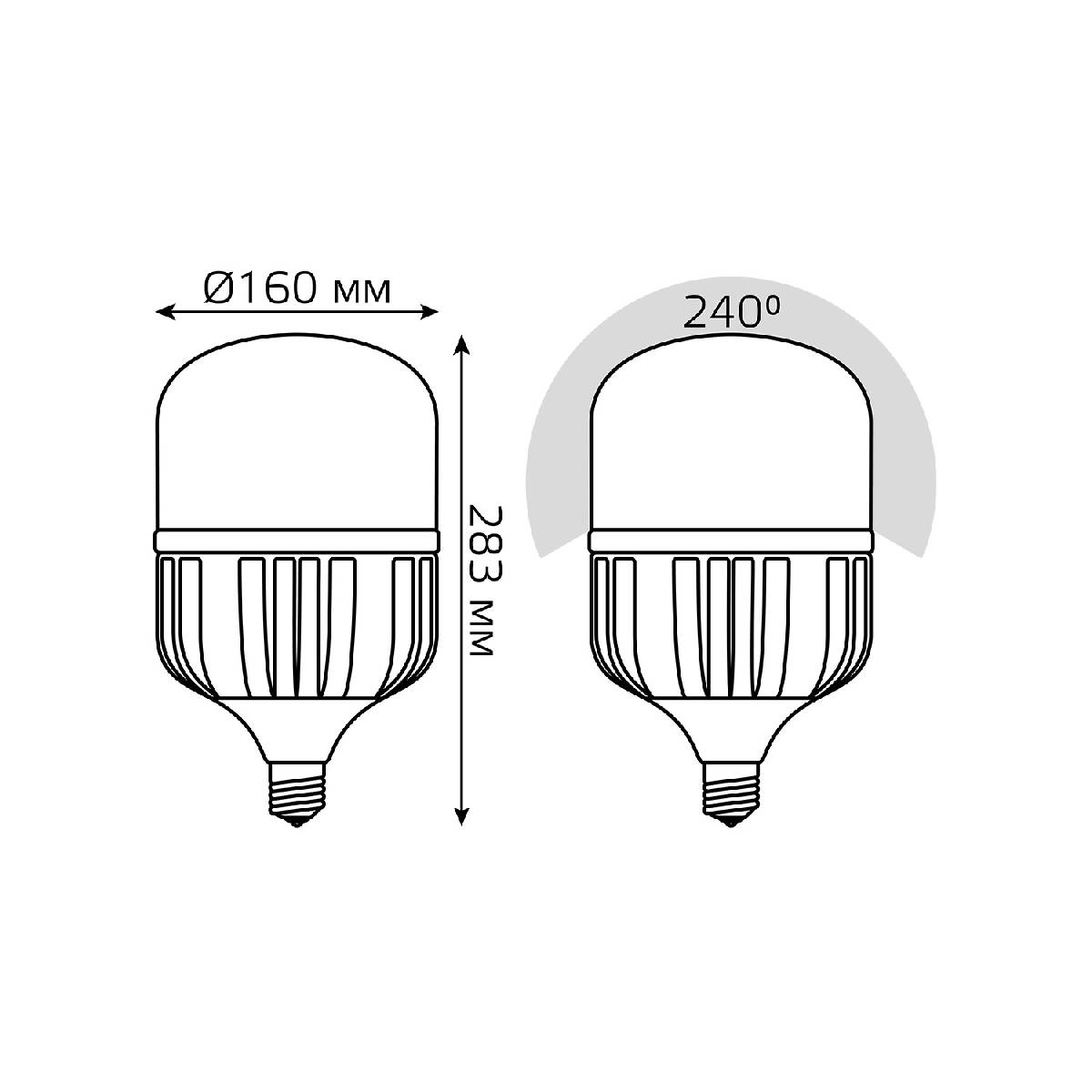 лампа светодиодная gauss e40 95w 6500k матовая 60430