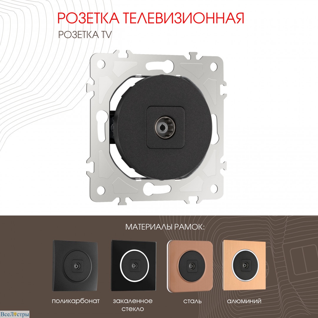 розетка tv arte milano 202.43-1.black