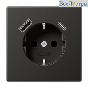 Розетка 2K+З USB Typ AC Jung AL1520-15CAAN