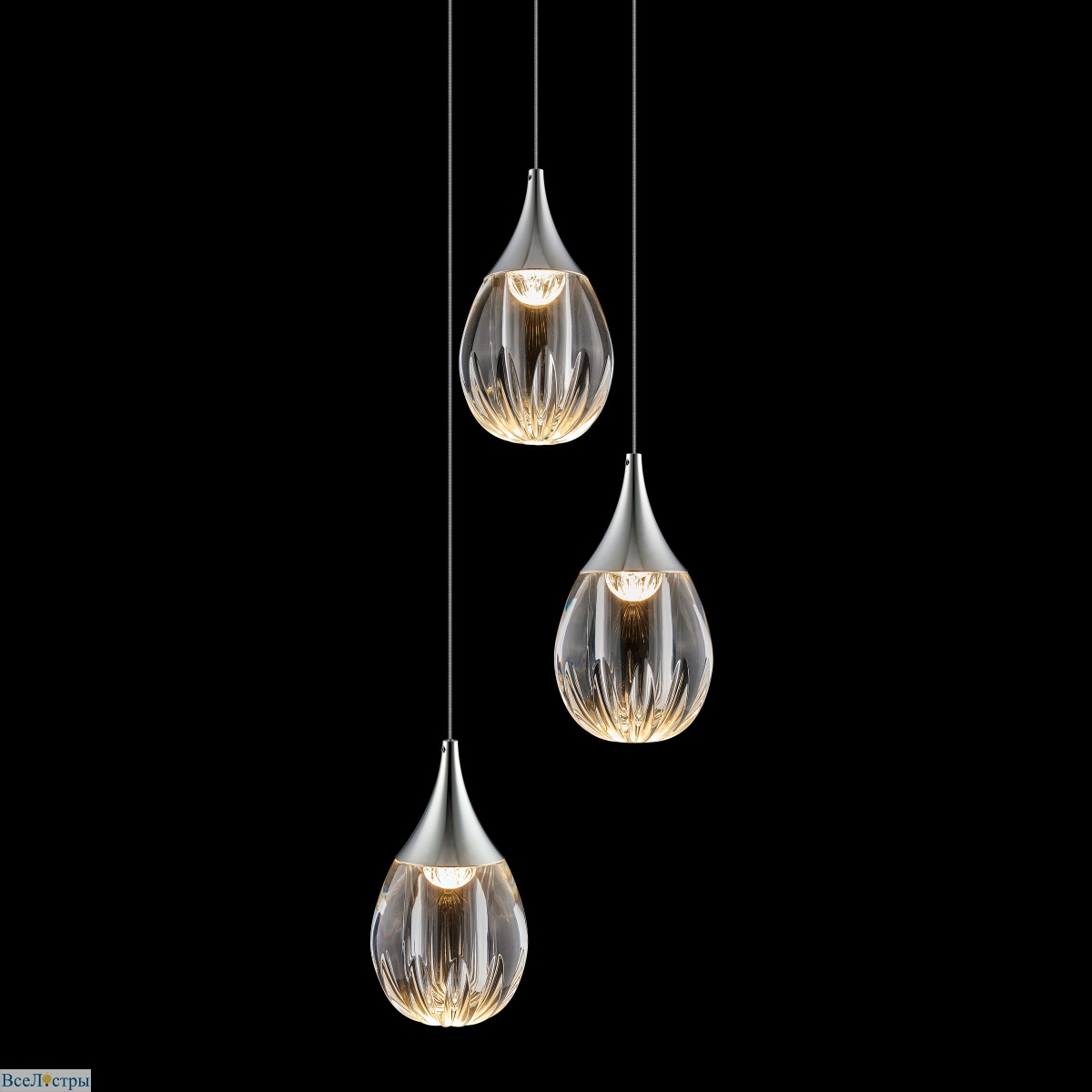 подвесной светильник delight collection stilla md24001004-3a chrome/clear