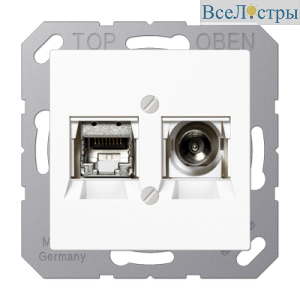 Розетка Smart TV Jung MMDA4521WW