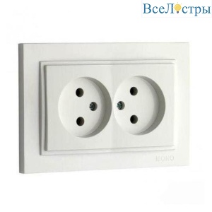 Розетка 2К двойная Mono Electric Despina 16A 250V винтовое подключение слоновая кость 102-010005-121