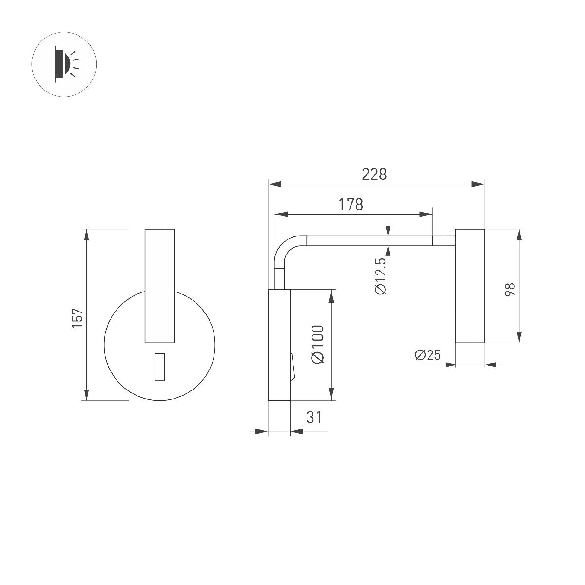 бра arlight sp-verdi-long-wall-3w warm3000 051667