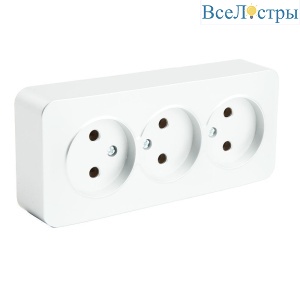Розетка тройная 2P Stekker София белый MST10-13-01 49305