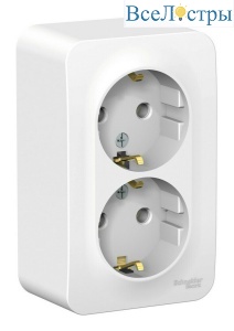 Розетка 2-ая с/з без шторок 16А, 250В, изолир. Пластина Systeme Electric Blanca наруж Бел BLNRA010211